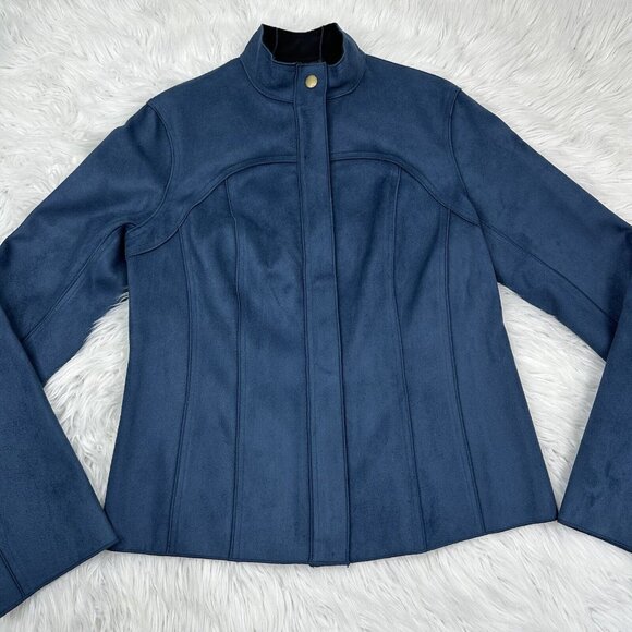 Yansi Fugel Women's NWT Blue Full Zip MOTO Designer Jacket S/C34.25 - Picture 9 of 15
